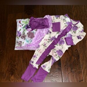 Purple Themed Floral Baby Shower Gift Set